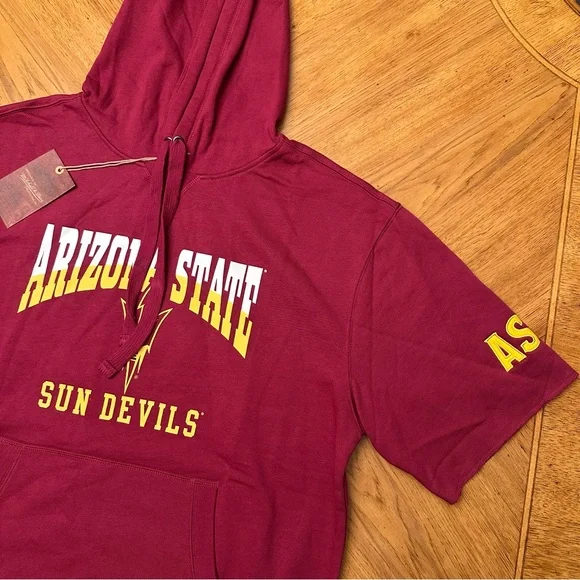 Mitchell & Ness Arizona State Sun Devils Pregame Hoodie Size Large Maroon Fleece